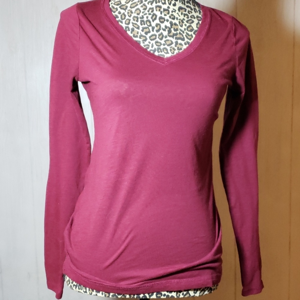 So Burgundy Long Sleeve Tee
